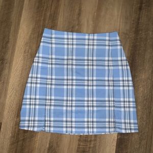 BNWOT Cara blue plaid brandy mini skirt